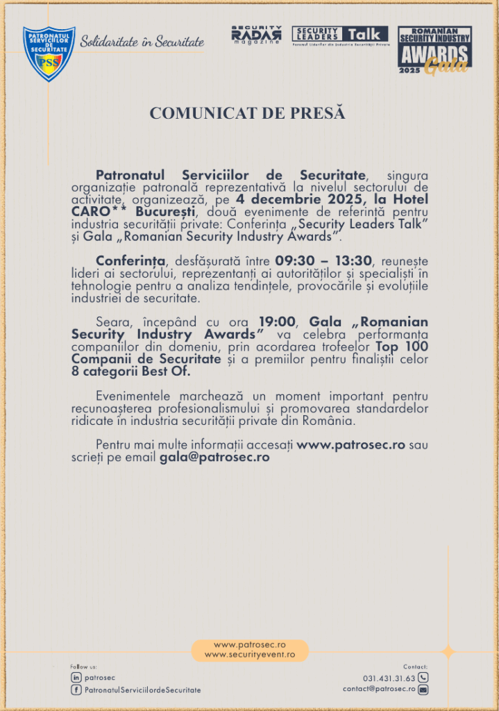 Eveniment Patronatul Serviciilor de Securitate